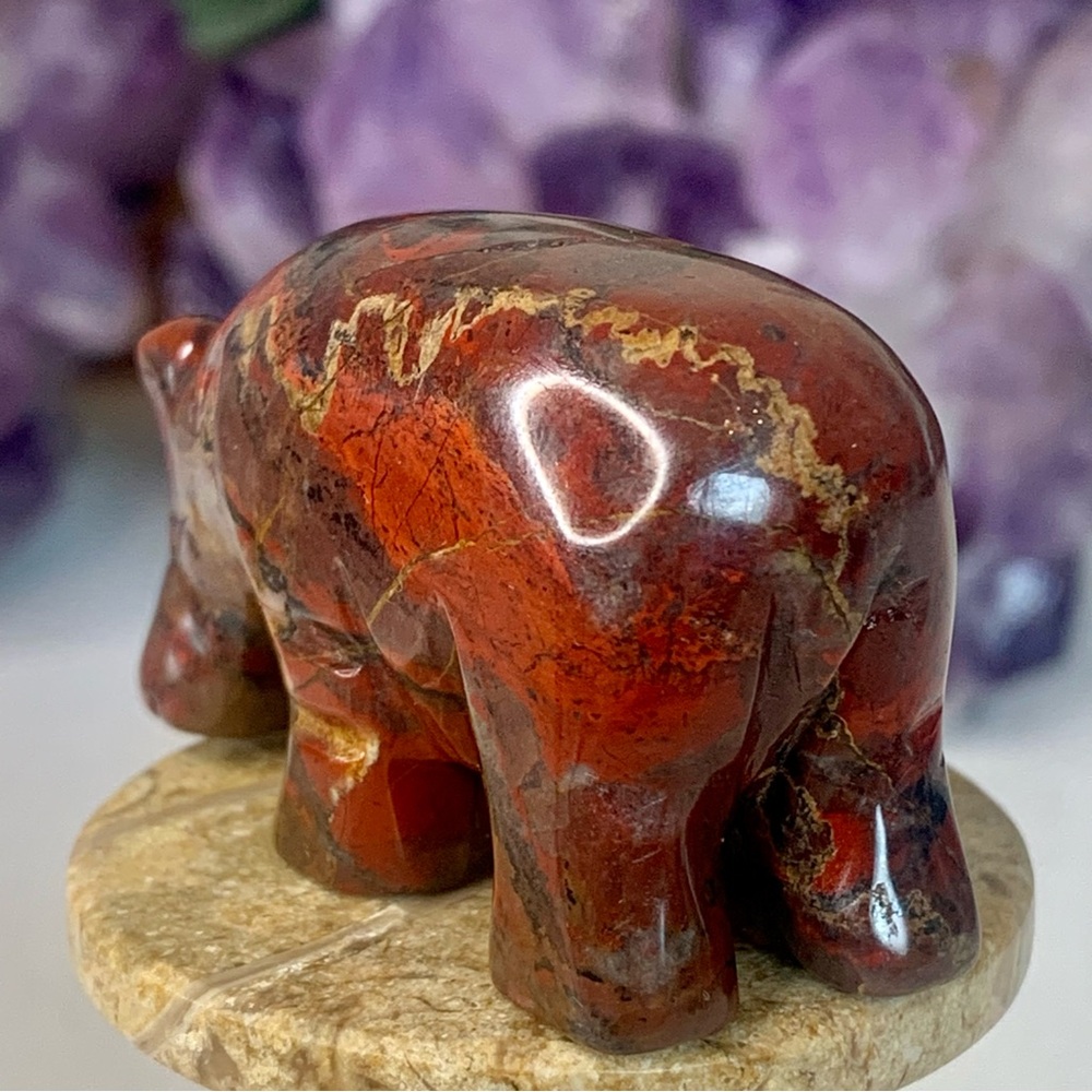 Red Tiger Iron Carved Stone Bear Crystal Carving Animal Figurine Rare 2" READ - Picture 10 of 16